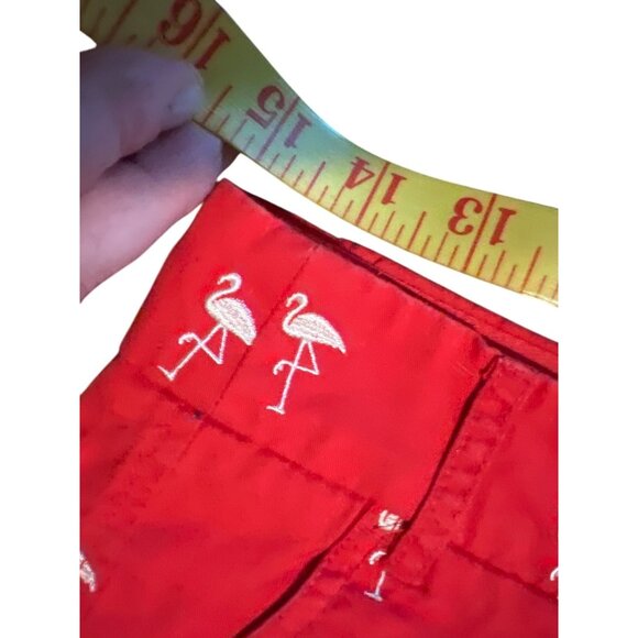 J. Crew Womens Flamingo Embroidered Red Chino Shorts 100% Cotton Size 0 - Picture 6 of 6